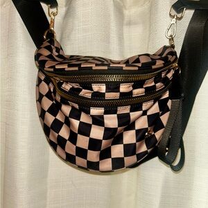 Checkered Black and Tan Women's Bag